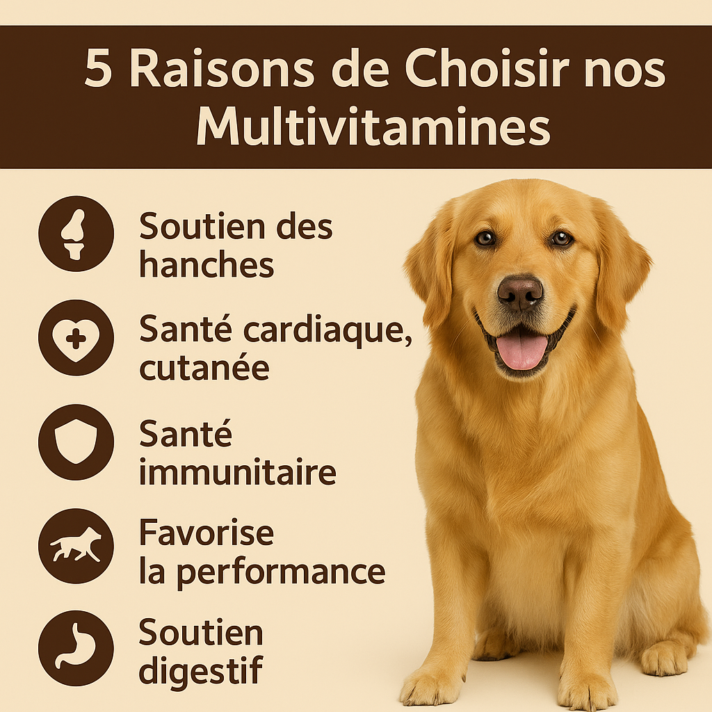 Multivitamine – Formule Premium pour l’Énergie, la Mobilité et l’Immunité de Votre Chien
