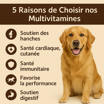 Multivitamine – Formule Premium pour l’Énergie, la Mobilité et l’Immunité de Votre Chien